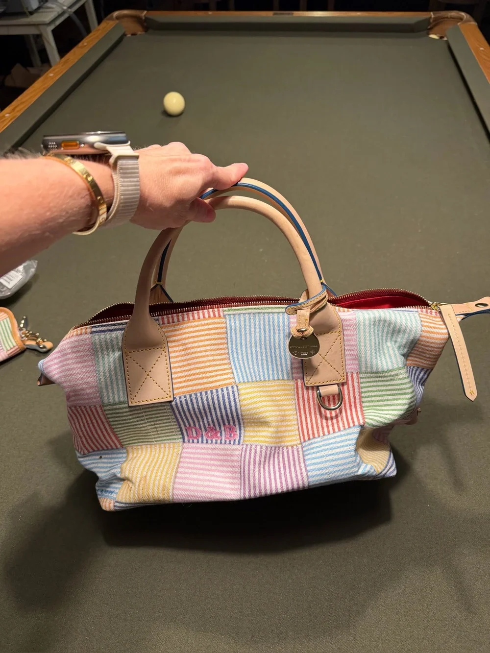Dooney & Bourke Multicolor Patchwork Satchel duffle EUC vintage